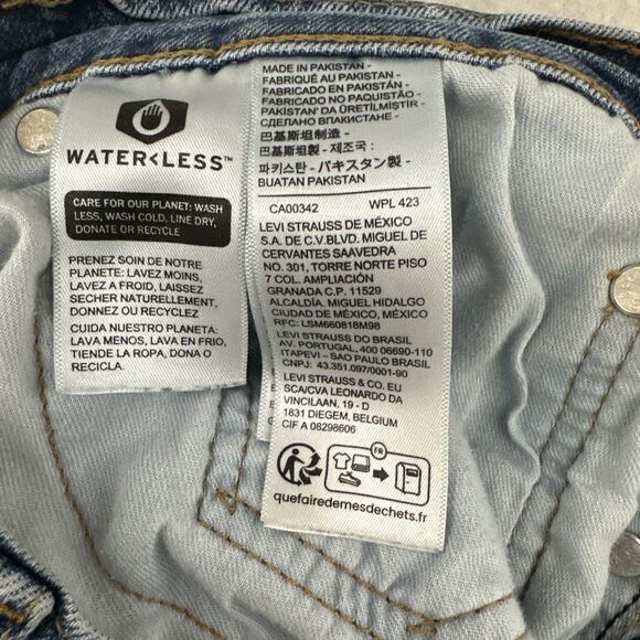 Levis 505 Jeans Mens 34x30 Blue Light Wash Regular Fit Straight Leg Modern - Picture 8 of 12